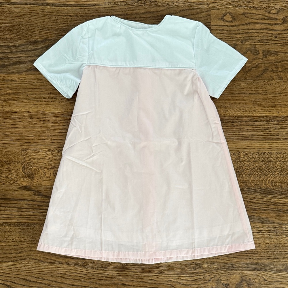 Two-Tone Pink and White Shift Dress